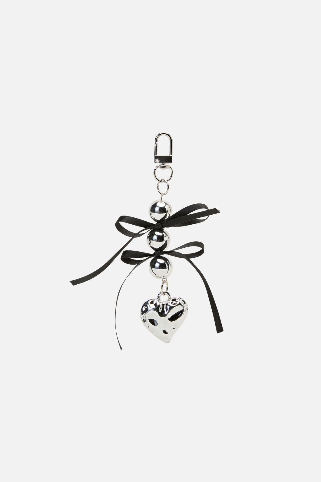 Black Friday - Bow & Heart Charm - silver