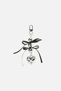Black Friday - Bow & Heart Charm - silver