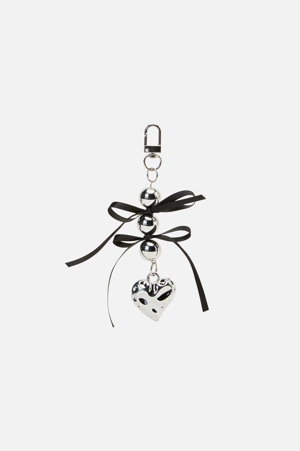 Black Friday - Bow & Heart Charm - silver