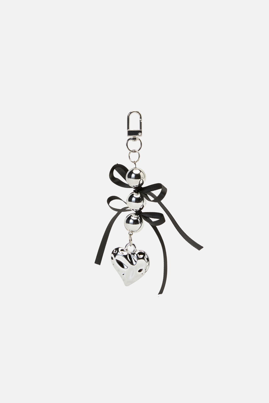 Black Friday - Bow & Heart Charm - silver