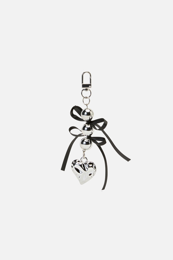 Black Friday - Bow & Heart Charm - silver