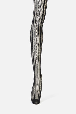 Black Friday - Black Vertical Fishnet Tights - black