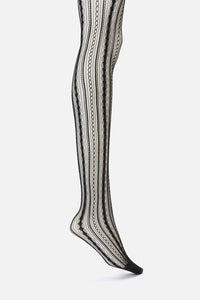 Black Friday - Black Vertical Fishnet Tights - black
