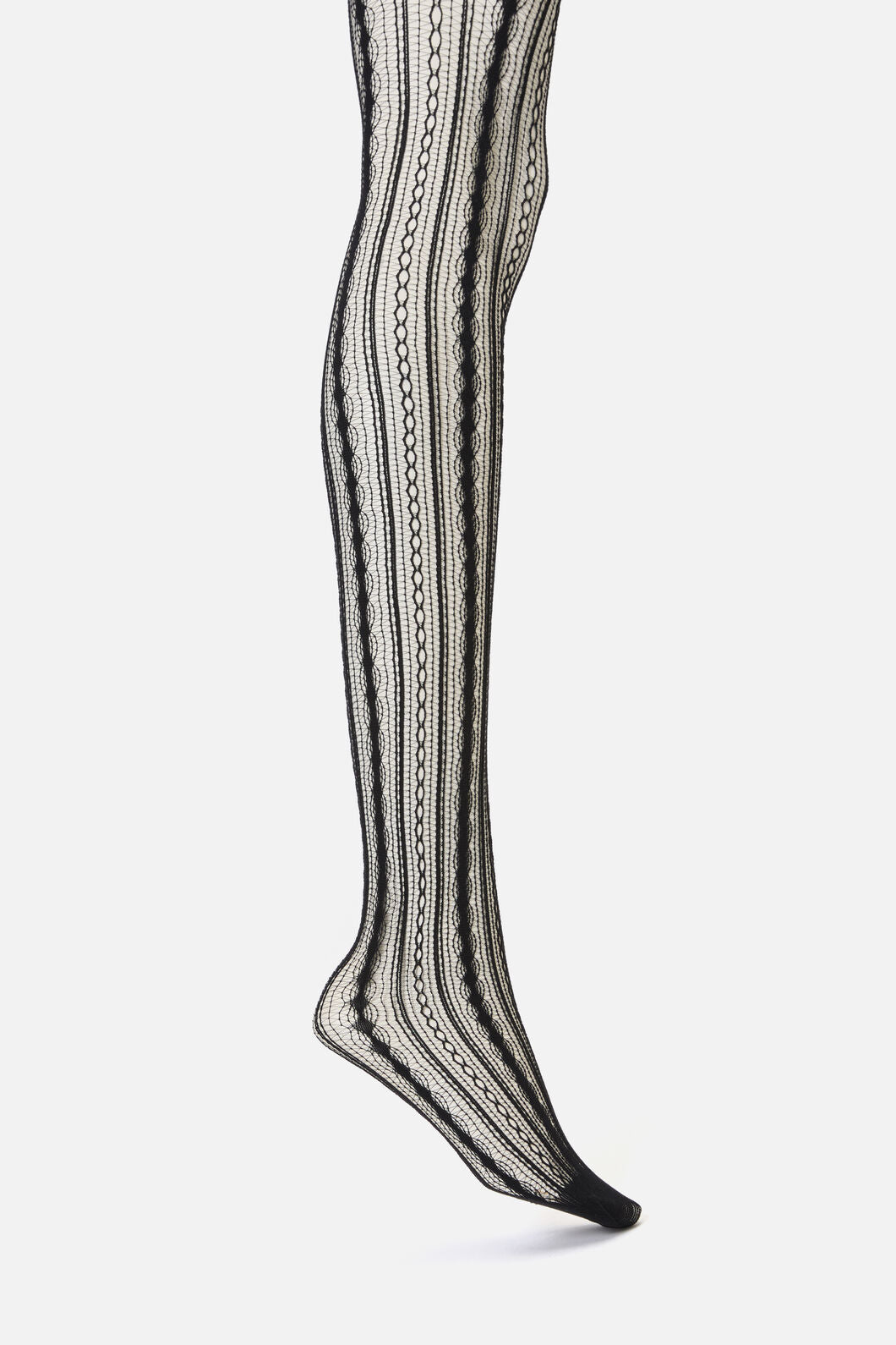 Black Friday - Black Vertical Fishnet Tights - black