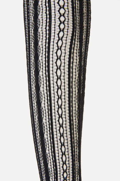 Black Friday - Black Vertical Fishnet Tights - black