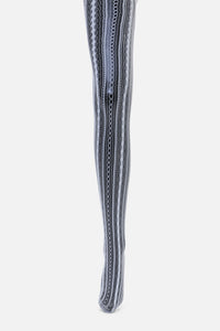 Black Friday - White Vertical Fishnet Tights - white