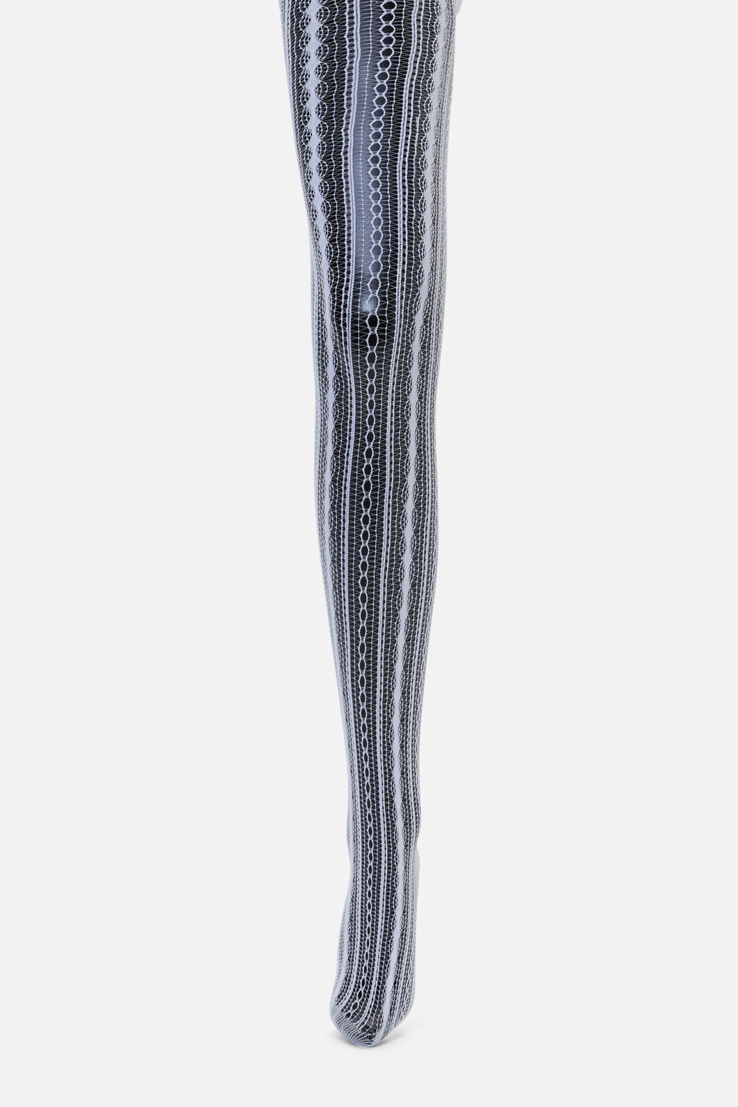 Black Friday - White Vertical Fishnet Tights - white