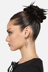 Black Friday - Spiked Heart Sleeper Earrings - silver