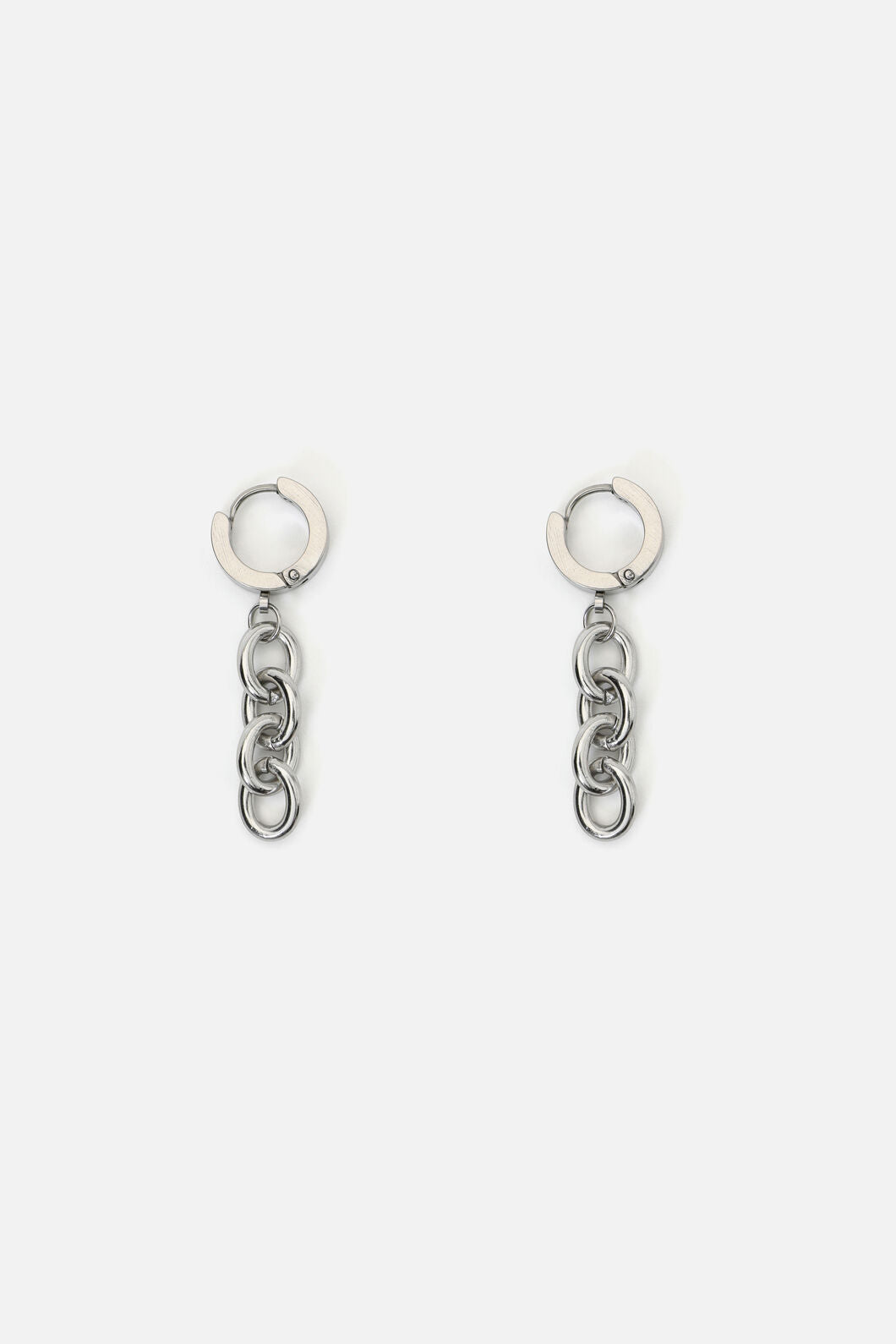 Black Friday - Drop Chain Sleeper Earrings - silver