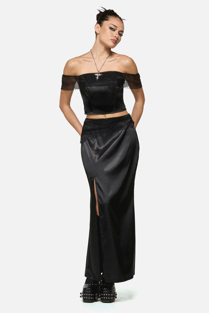 Black Friday - Melting Cross Pendant Necklace - silver