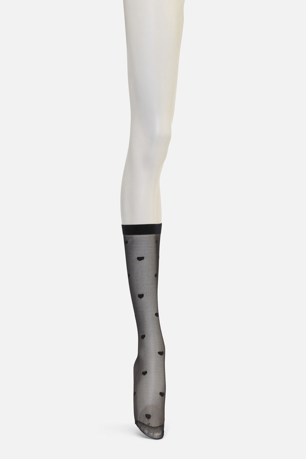 Black Friday - Black Heart Mesh Long Socks - black