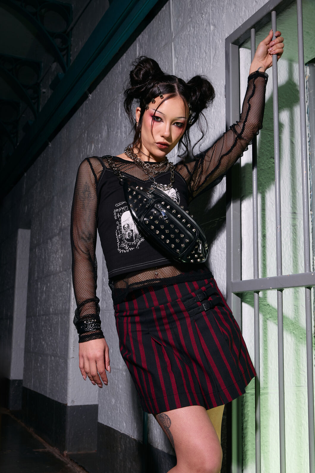 Black Friday - Studded Chain Strap Bum Bag - black