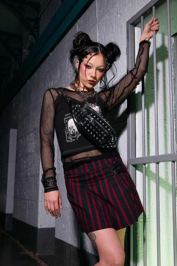 Black Friday - Studded Chain Strap Bum Bag - black