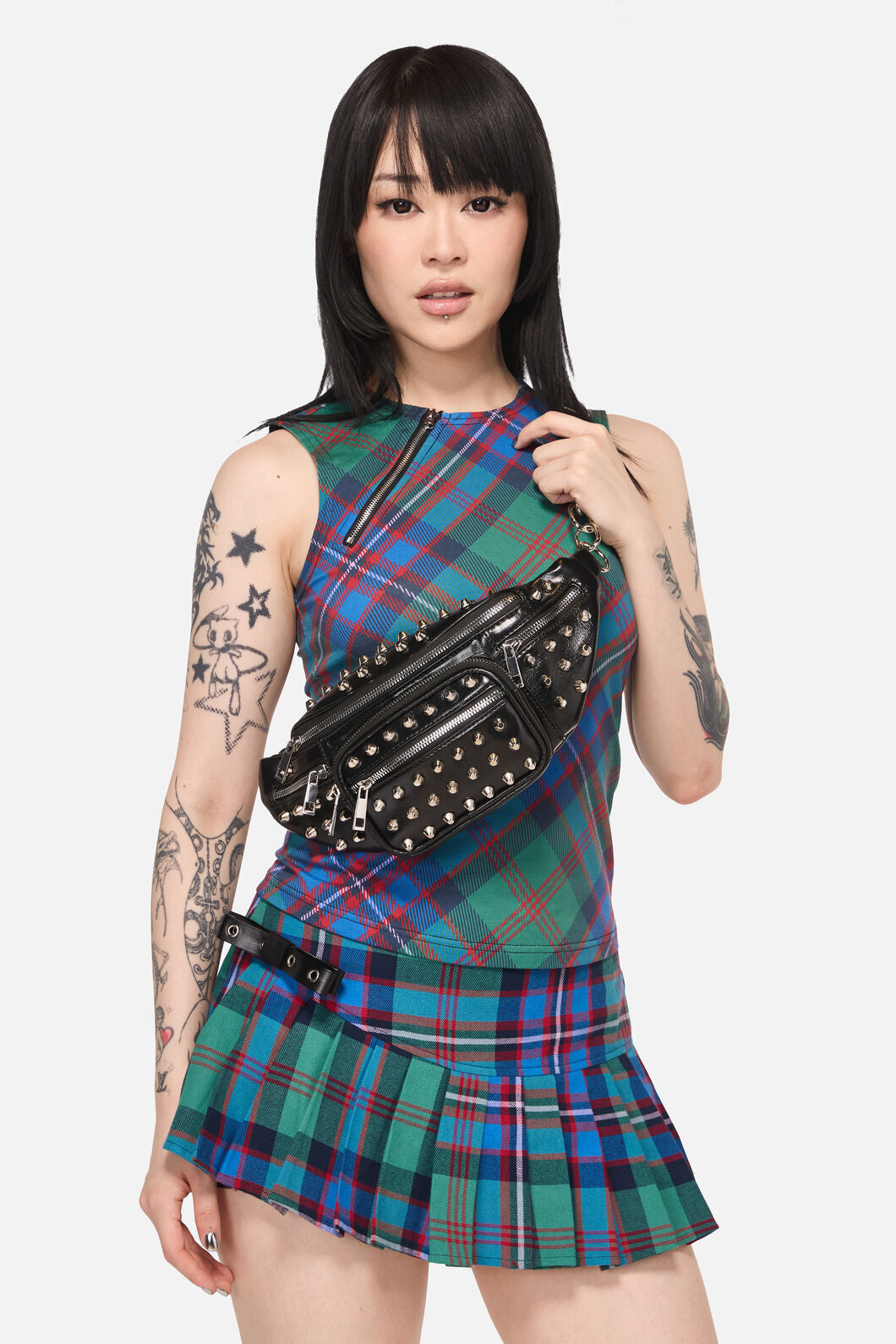 Black Friday - Studded Chain Strap Bum Bag - black