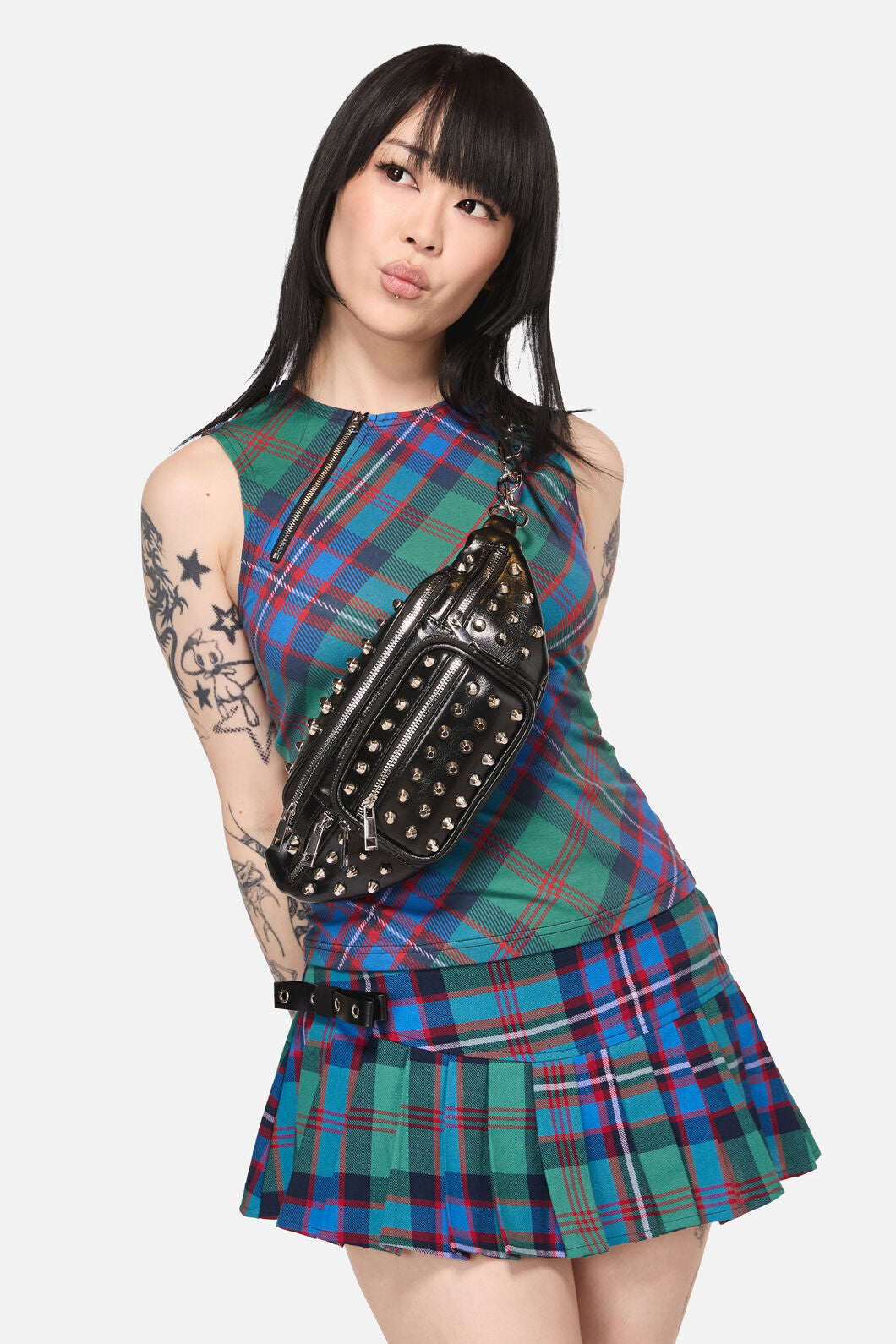 Black Friday - Studded Chain Strap Bum Bag - black