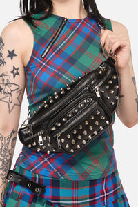 Black Friday - Studded Chain Strap Bum Bag - black