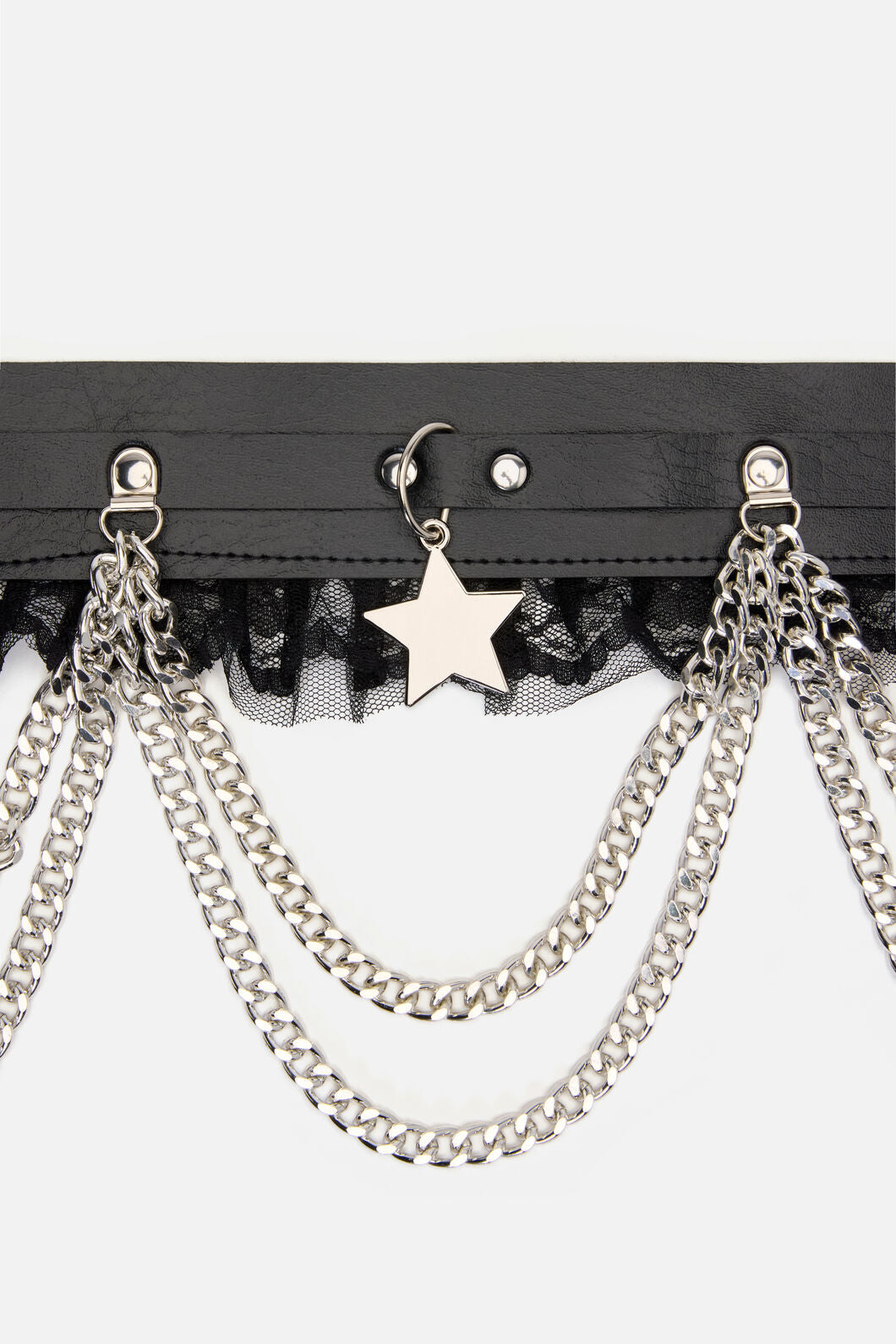 Black Friday - Star Charm & Chain Belt - black-silver