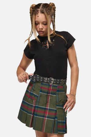Black Friday - Star Eyelet Black Denim Belt - black
