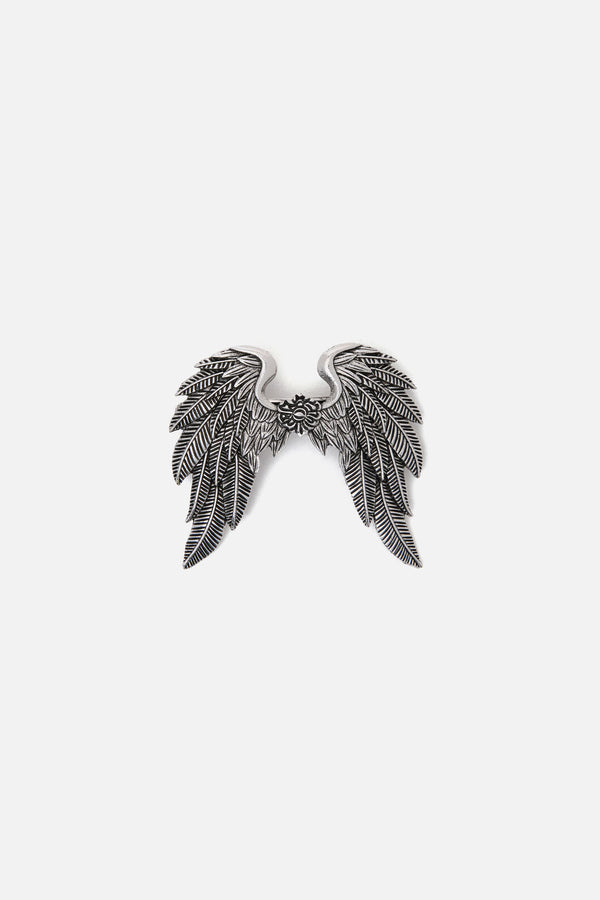 Black Friday - Winged Barrette Clip - silver