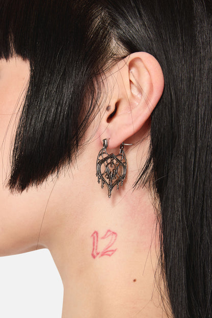 Black Friday - Gothic Statement Earrings - silver