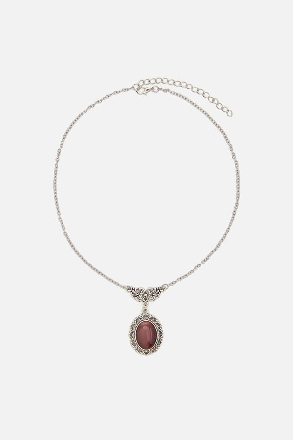 Black Friday - Pretty Purple Charm Necklace - silver