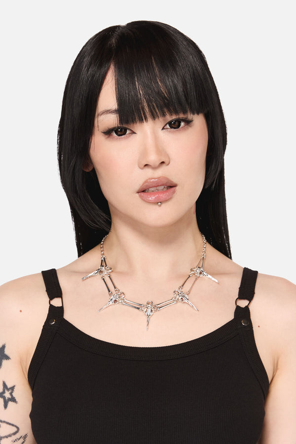 Black Friday - Animal Skull Necklace - silver