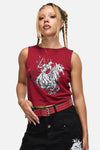 Black Friday - Star Notch Stud Belt - red