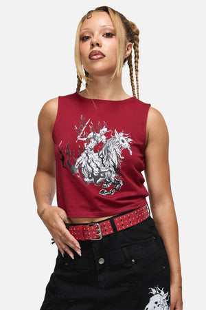 Black Friday - Star Notch Stud Belt - red