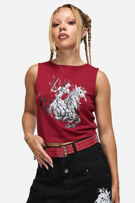 Black Friday - Star Notch Stud Belt - red