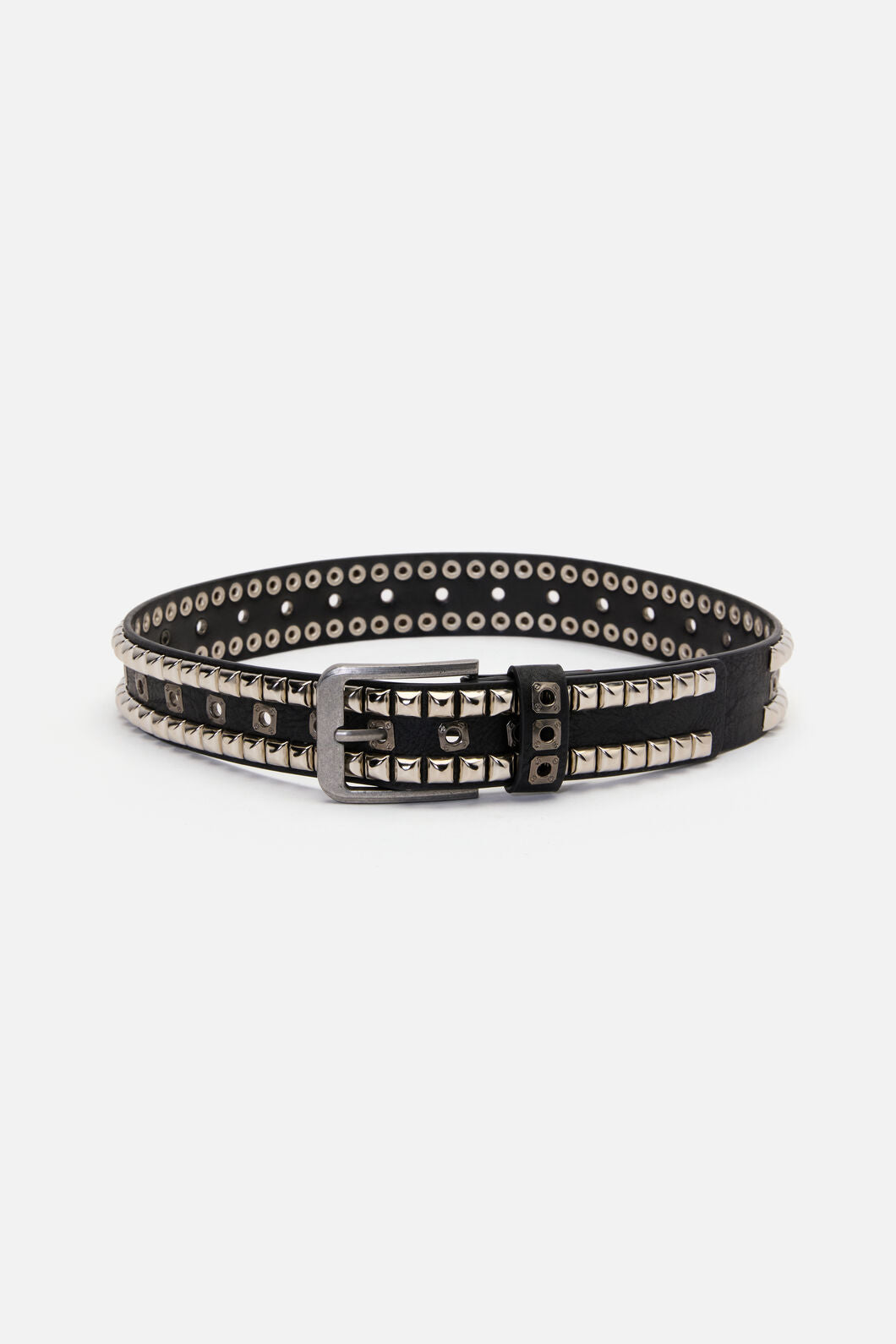 Black Friday - Metal Notch Square Stud Belt - black
