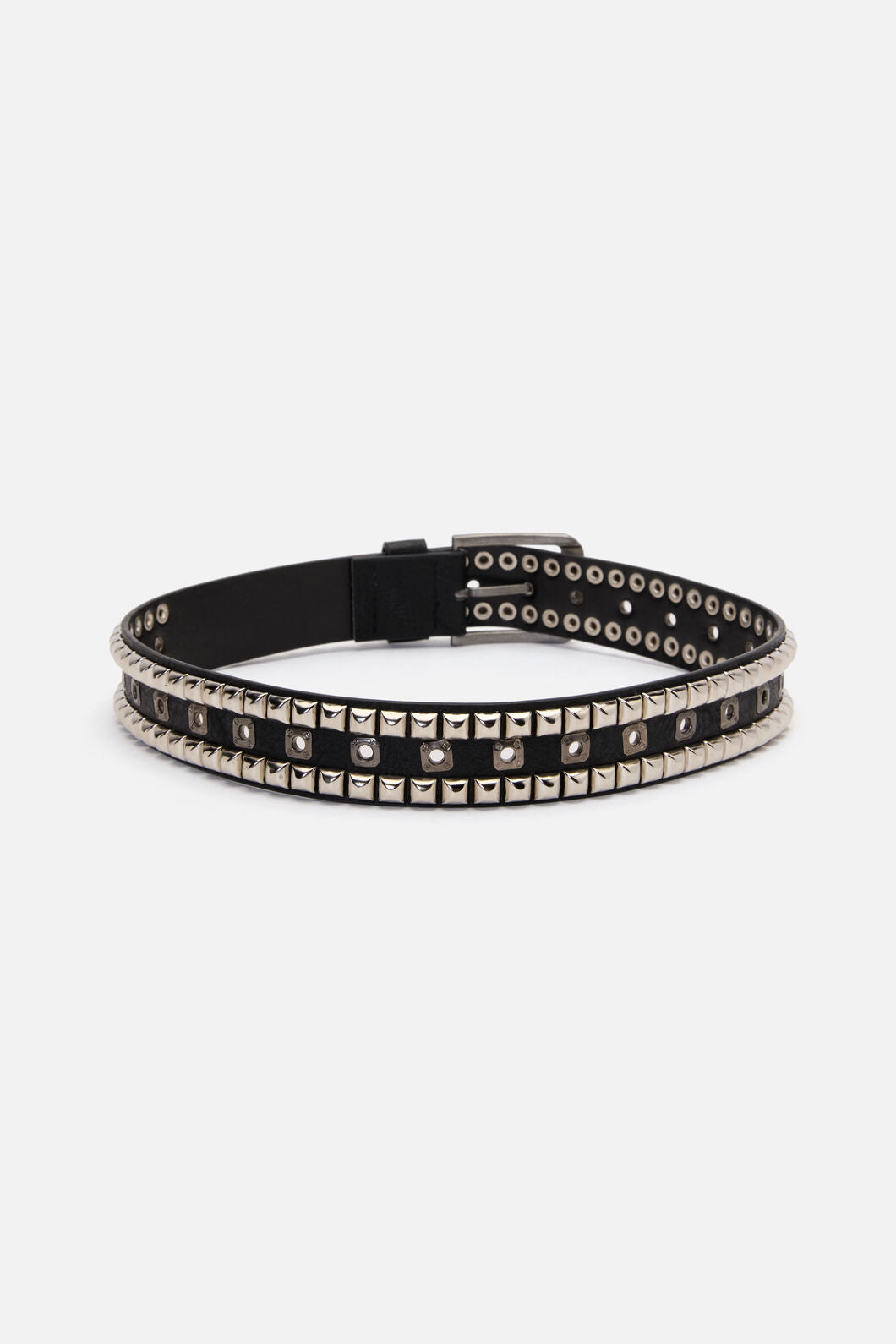 Black Friday - Metal Notch Square Stud Belt - black