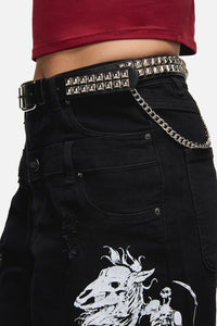Black Friday - Heavy Chain Stud Belt - black
