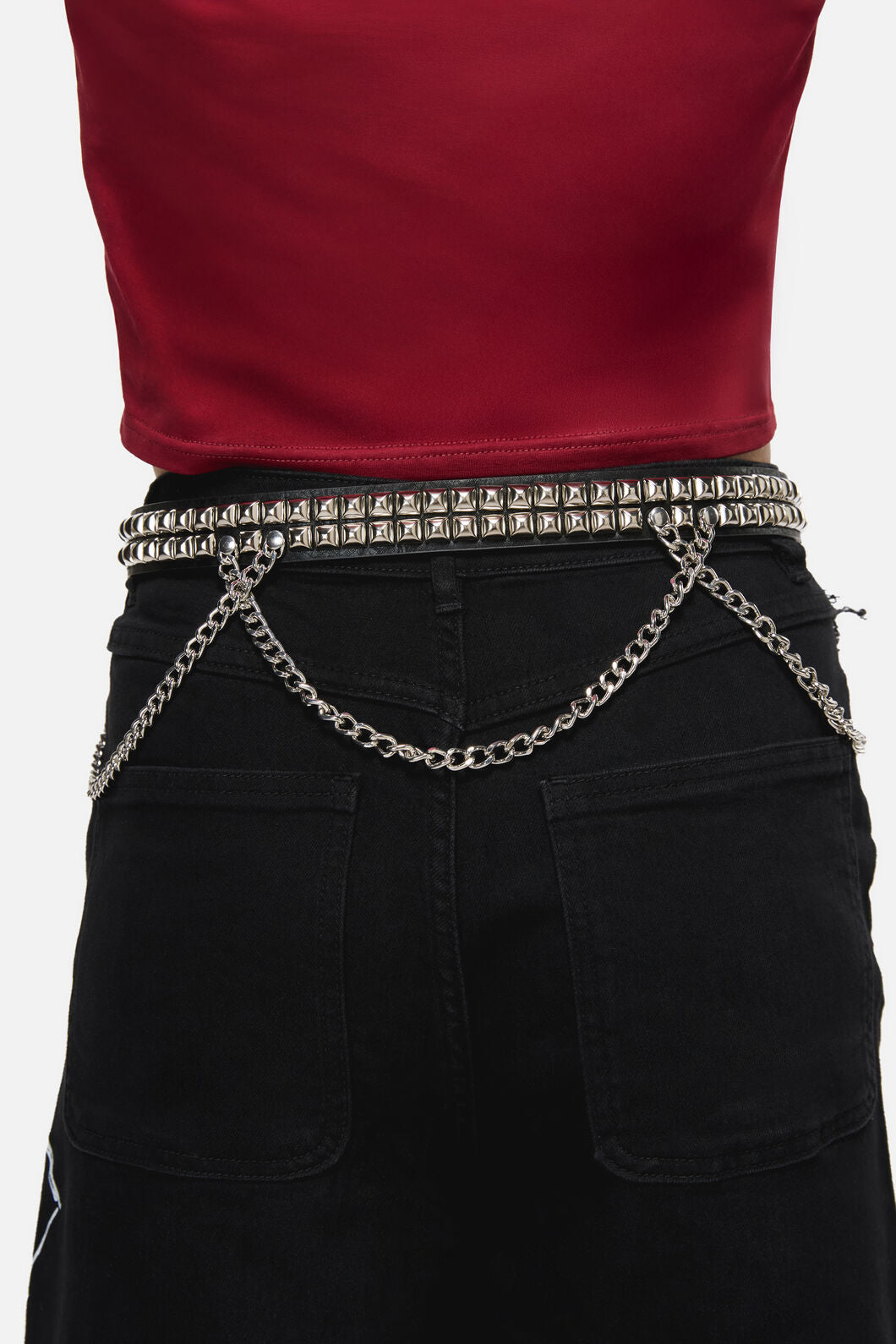 Black Friday - Heavy Chain Stud Belt - black