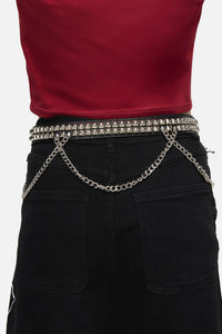 Black Friday - Heavy Chain Stud Belt - black