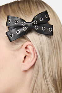 Black Friday - Eyelet Bow Clip - black
