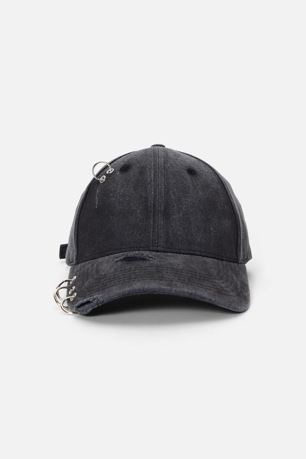 Black Friday - Simple Distressed Pierced Cap - grey