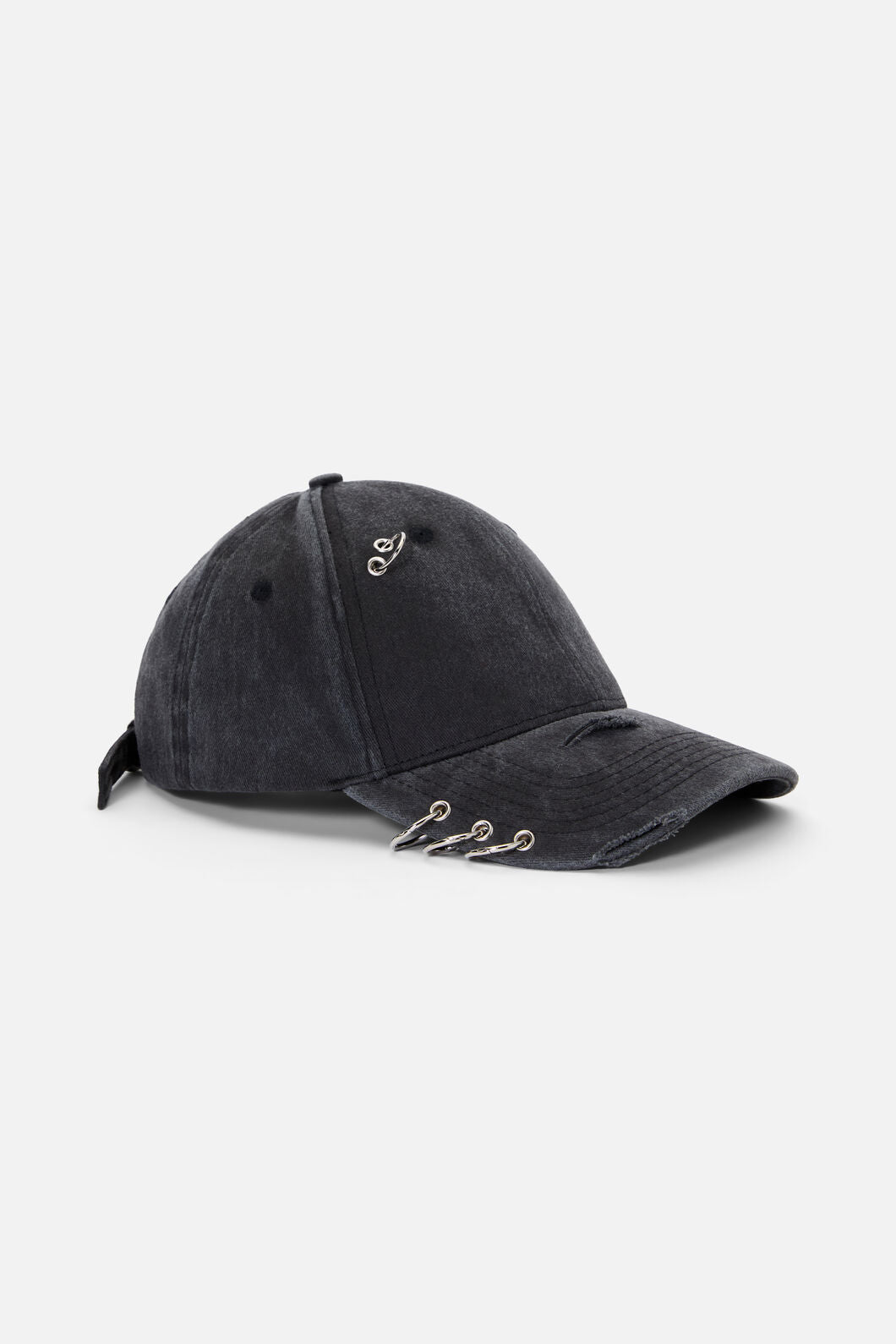 Black Friday - Simple Distressed Pierced Cap - grey