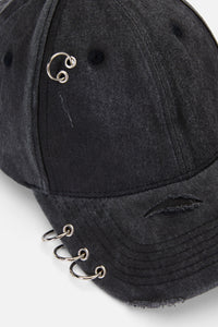 Black Friday - Simple Distressed Pierced Cap - grey
