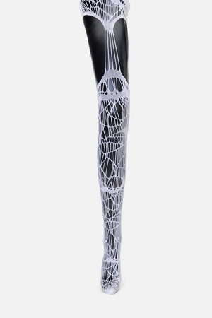 Black Friday - White ShatteredSuspenderTights - white