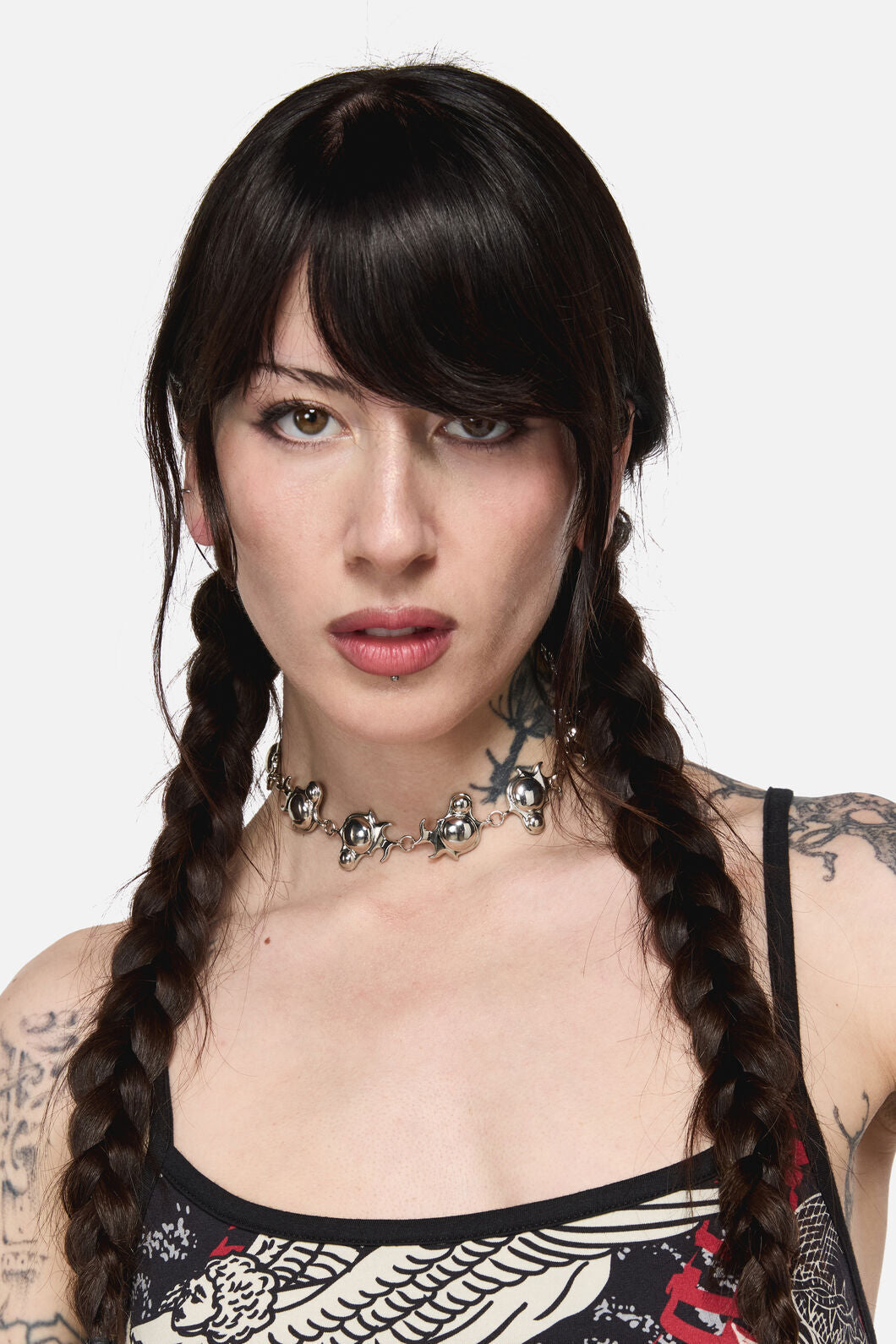 Black Friday - Abstract Choker Necklace - silver
