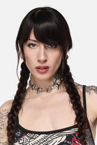 Black Friday - Abstract Choker Necklace - silver
