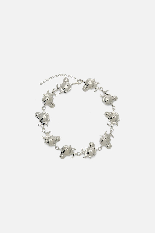 Black Friday - Abstract Choker Necklace - silver