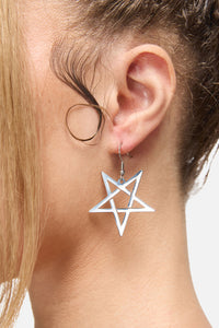 Black Friday - Inverted Pentagram Earrings - silver