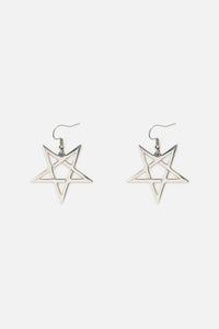 Black Friday - Inverted Pentagram Earrings - silver