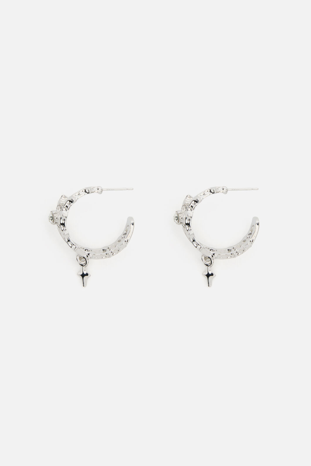 Black Friday - Double Hoop Cross Earrings - silver