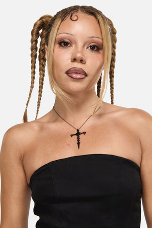 Black Friday - Boney Cross Pendant - black