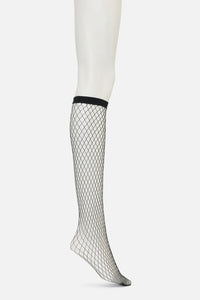 Black Friday - Knee High Fishnet Socks - black