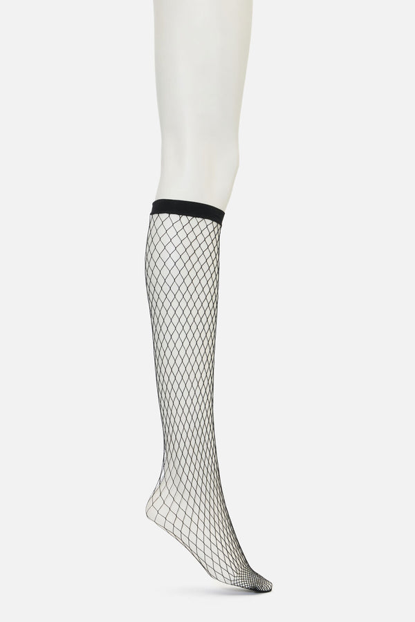 Black Friday - Knee High Fishnet Socks - black