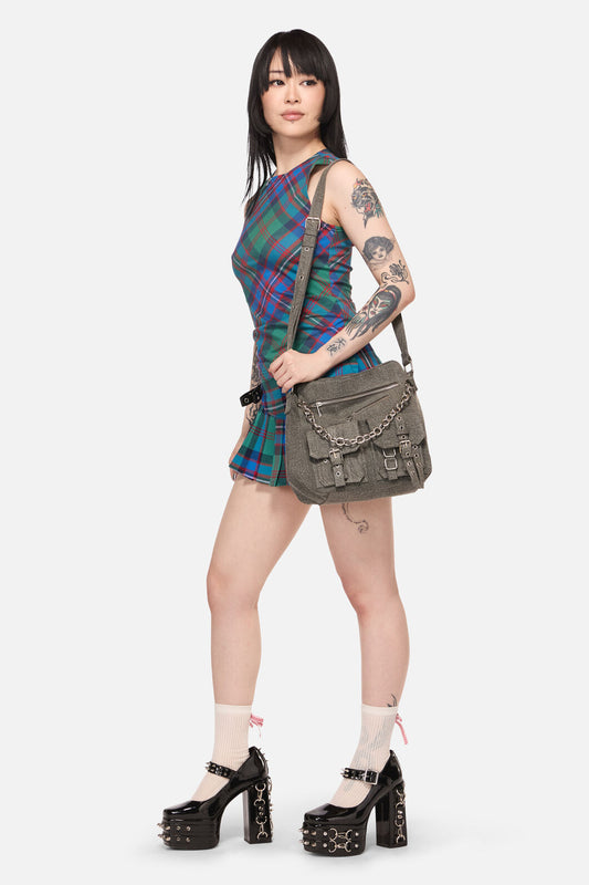 Black Friday - Worn Buckle & Chain Crossbody Bag - army