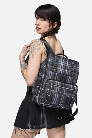 Black Friday - Grey Tartan Backpack - grey
